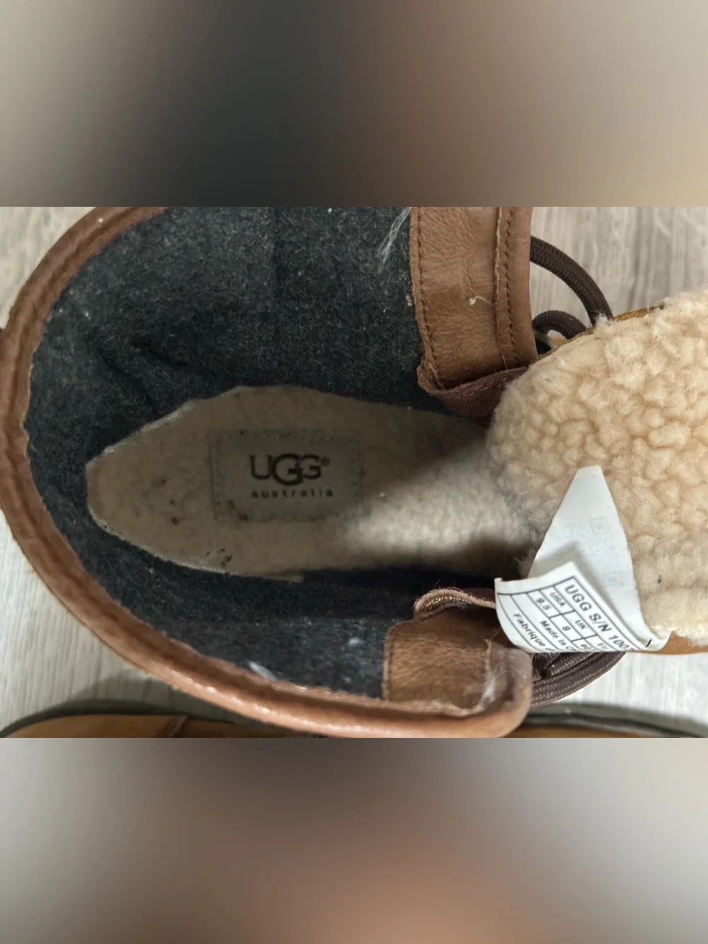 UGG Australia Waterproof Brown Leather Suede Lace-Up Boots Women’s 9.5